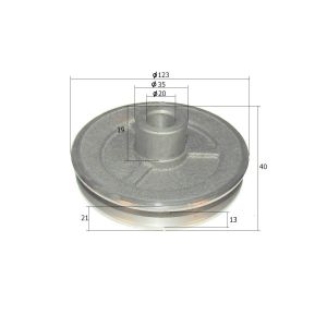 Шкив (20х123х1A) редуктора TSS DMD1000L/Pulley